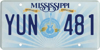 MS license plate YUN481
