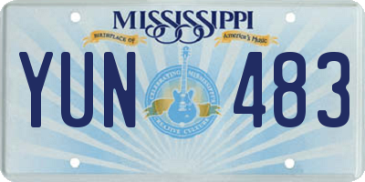 MS license plate YUN483