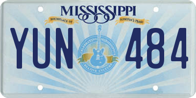 MS license plate YUN484