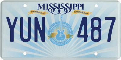 MS license plate YUN487