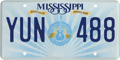 MS license plate YUN488
