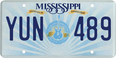 MS license plate YUN489