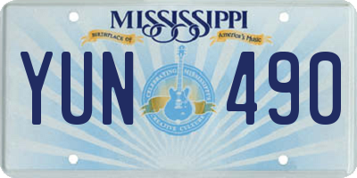 MS license plate YUN490
