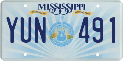 MS license plate YUN491