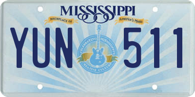MS license plate YUN511