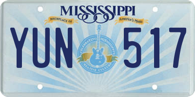 MS license plate YUN517