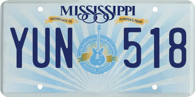 MS license plate YUN518
