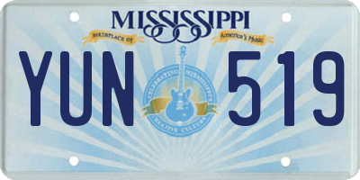 MS license plate YUN519