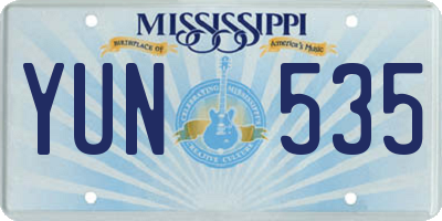 MS license plate YUN535