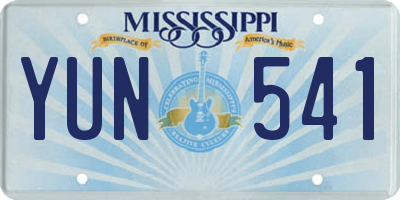 MS license plate YUN541