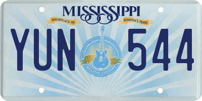 MS license plate YUN544
