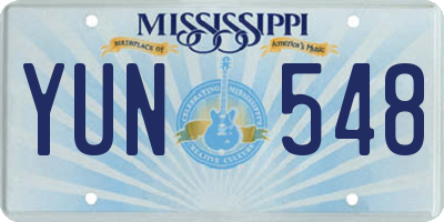 MS license plate YUN548