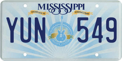 MS license plate YUN549