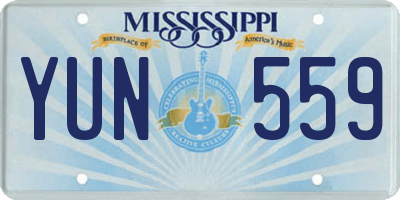MS license plate YUN559