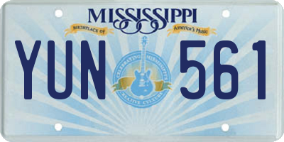 MS license plate YUN561