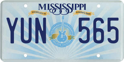 MS license plate YUN565