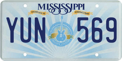 MS license plate YUN569