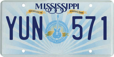 MS license plate YUN571