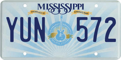 MS license plate YUN572