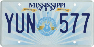 MS license plate YUN577