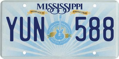 MS license plate YUN588