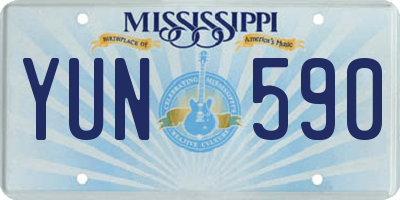 MS license plate YUN590