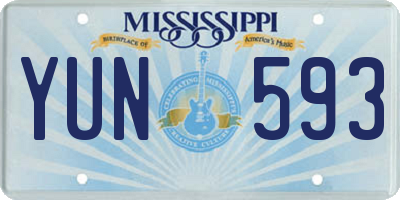 MS license plate YUN593