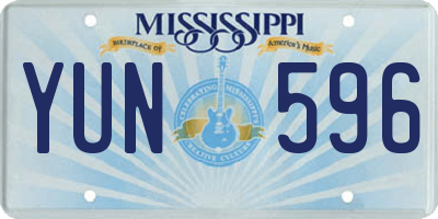 MS license plate YUN596