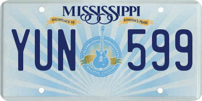 MS license plate YUN599