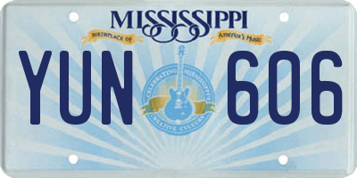 MS license plate YUN606