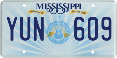 MS license plate YUN609