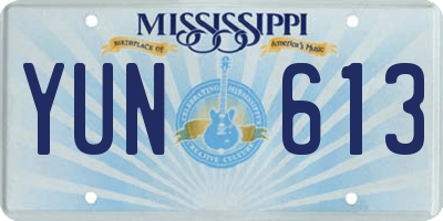 MS license plate YUN613