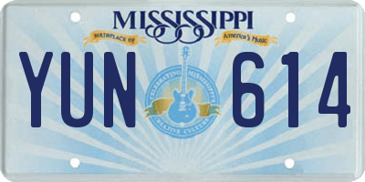 MS license plate YUN614