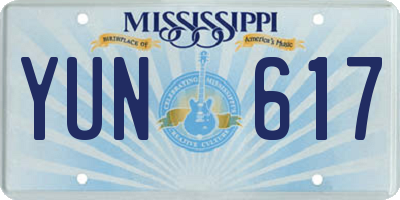 MS license plate YUN617