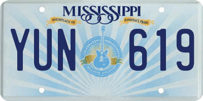 MS license plate YUN619
