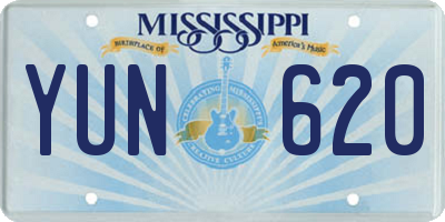 MS license plate YUN620
