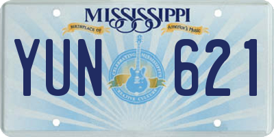 MS license plate YUN621