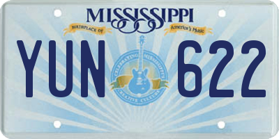 MS license plate YUN622