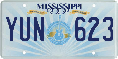 MS license plate YUN623