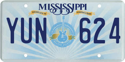 MS license plate YUN624