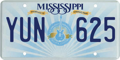 MS license plate YUN625