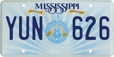 MS license plate YUN626