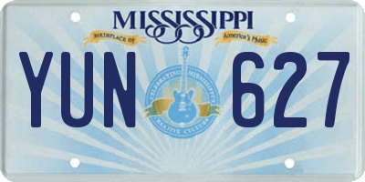 MS license plate YUN627
