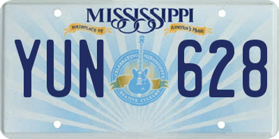 MS license plate YUN628