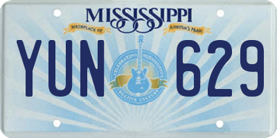 MS license plate YUN629
