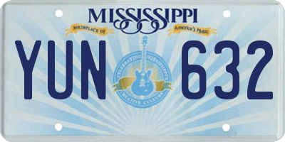 MS license plate YUN632