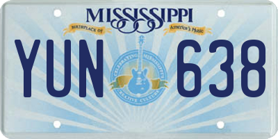 MS license plate YUN638