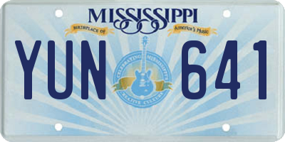MS license plate YUN641