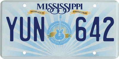 MS license plate YUN642