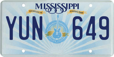 MS license plate YUN649